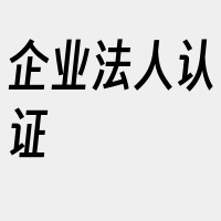 企业法人认证