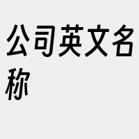 公司英文名称