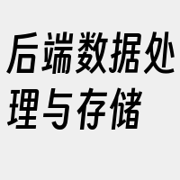 后端数据处理与存储