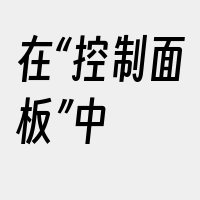 在“控制面板”中