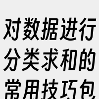 对数据进行分类求和的常用技巧包括