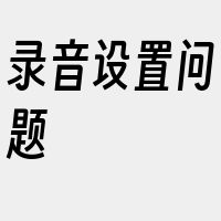 录音设置问题