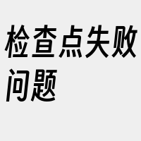 检查点失败问题