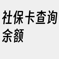 社保卡查询余额