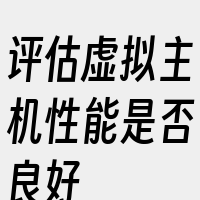 评估虚拟主机性能是否良好