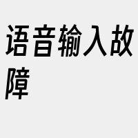 语音输入故障