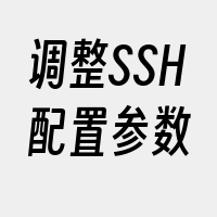 调整SSH配置参数