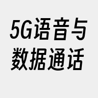 5G语音与数据通话