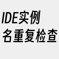 IDE实例名重复检查