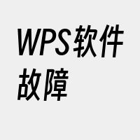 WPS软件故障