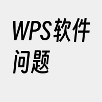 WPS软件问题