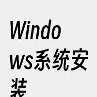 Windows系统安装