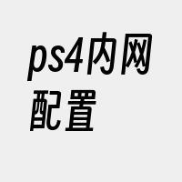 ps4内网配置